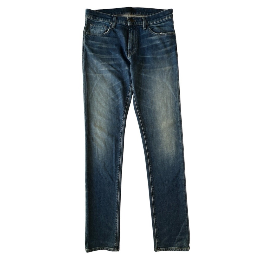 J Brand Jeans Mens 32 Indigo Wash Stretch Denim Whiskered Made USA Blue
